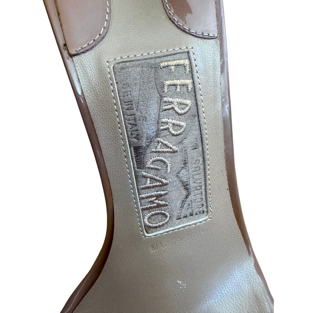 Ferragamo Women's Brown Patent Leather High Heeled Sandal - Picture 5 of 8